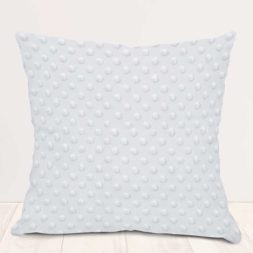 Biante Detská obliečka na vankúš Minky 3D bodky MKP-025 Svetlo sivá 60 x 60 cm