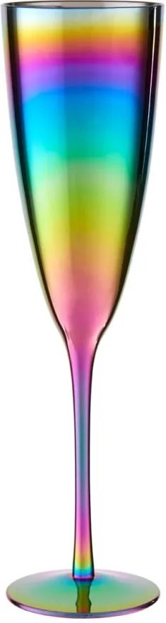 Sada 4 pohárov na šampanské s dúhovým efektom Premier Housowares Rainbow, 290 ml