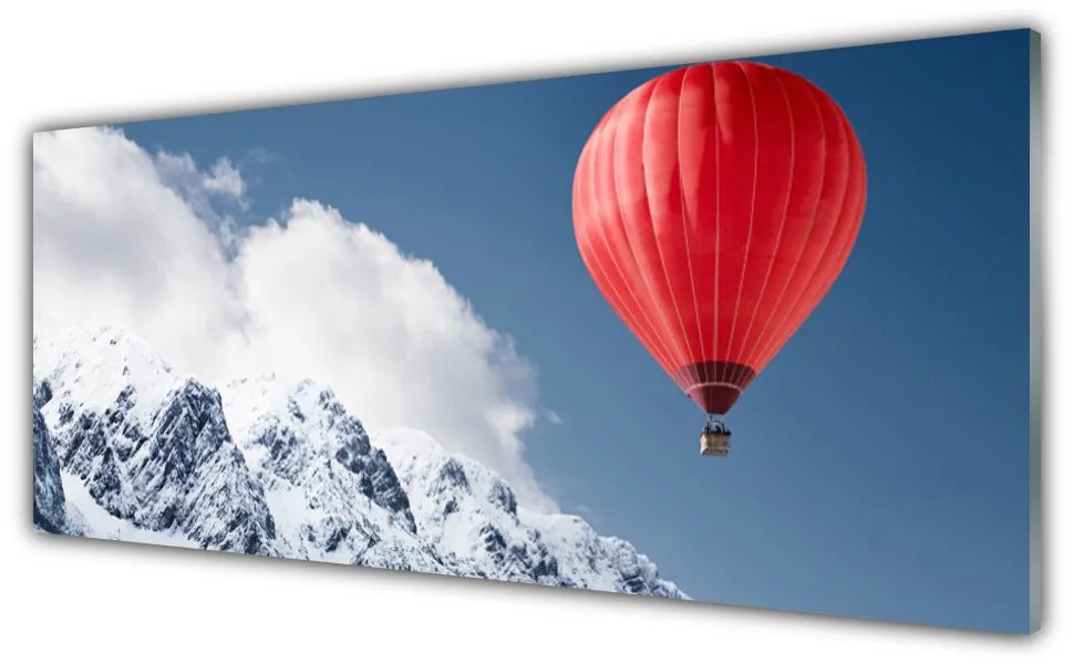 Obraz plexi Balón vrcholy hor zima 125x50 cm