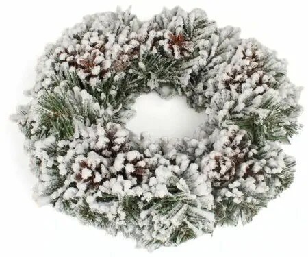 Vianočný veniec Snowy cones biela, pr. 26 cm