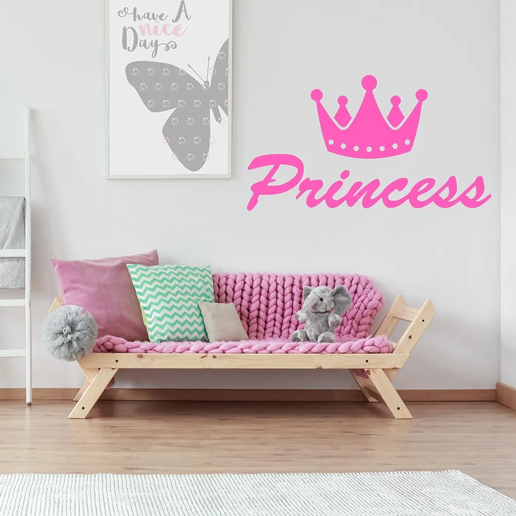 Veselá Stena Samolepka na stenu na stenu Princess Farba: černá