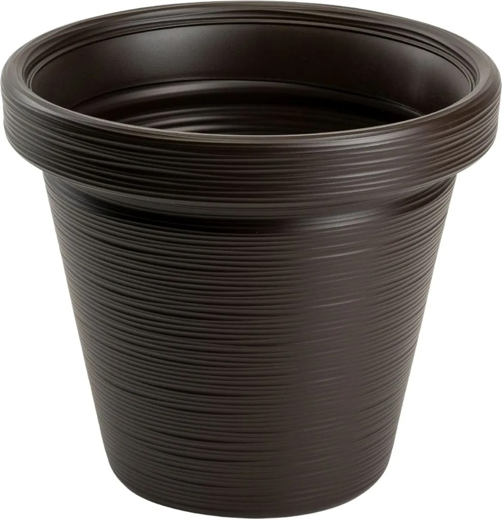 PLASTOVÝ KVETINÁČ SRTIA RIFLO 39X34 CM TMAVOHNEDÁ
