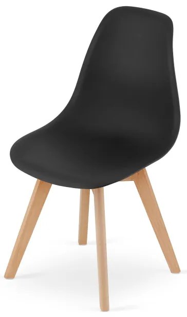 Set dvoch jedálenských stoličiek KITO čierna (hnedé nohy)