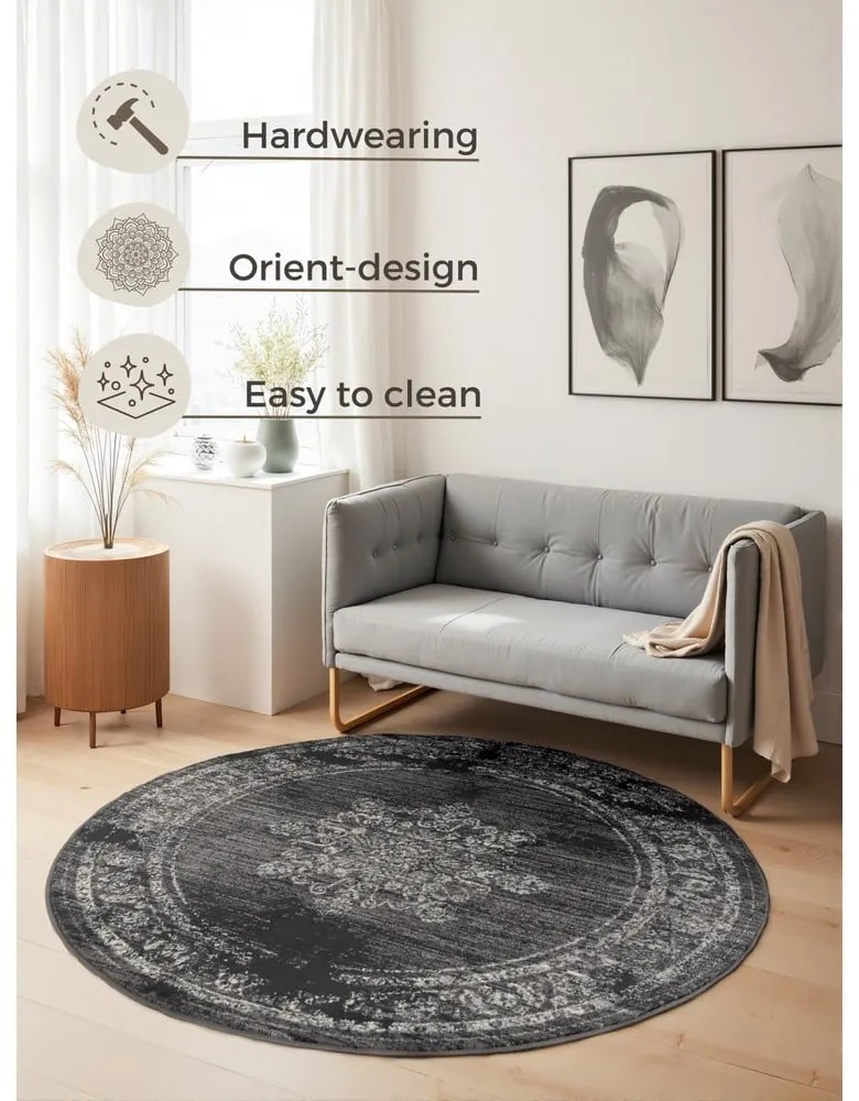 Sivý okrúhly koberec ø 120 cm Gloria Lydia – Hanse Home