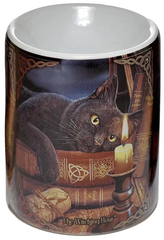 Aromalampa s mačkou a knihami - design Lisa Parker