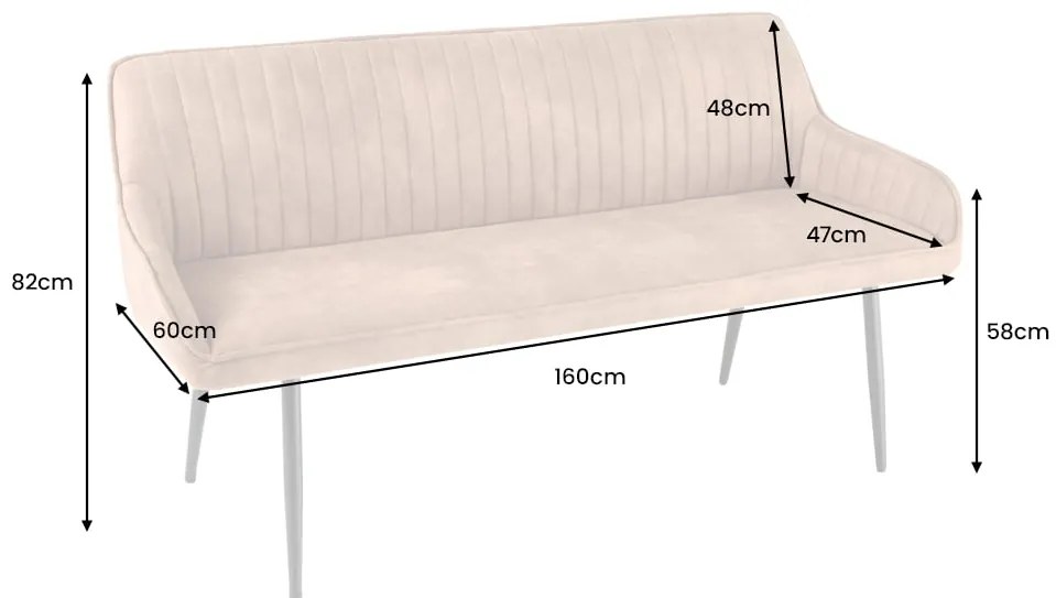 Lavička Turín 160cm hnedá mikrovlákno