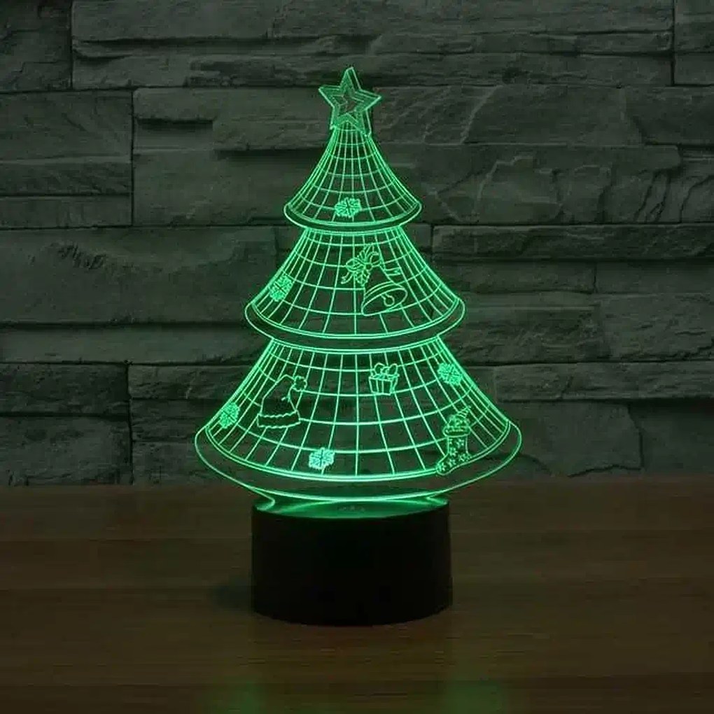 3Dmix 3DL-SL004 – 3D LED nočná lampa - Vianočný stromček (Solar)