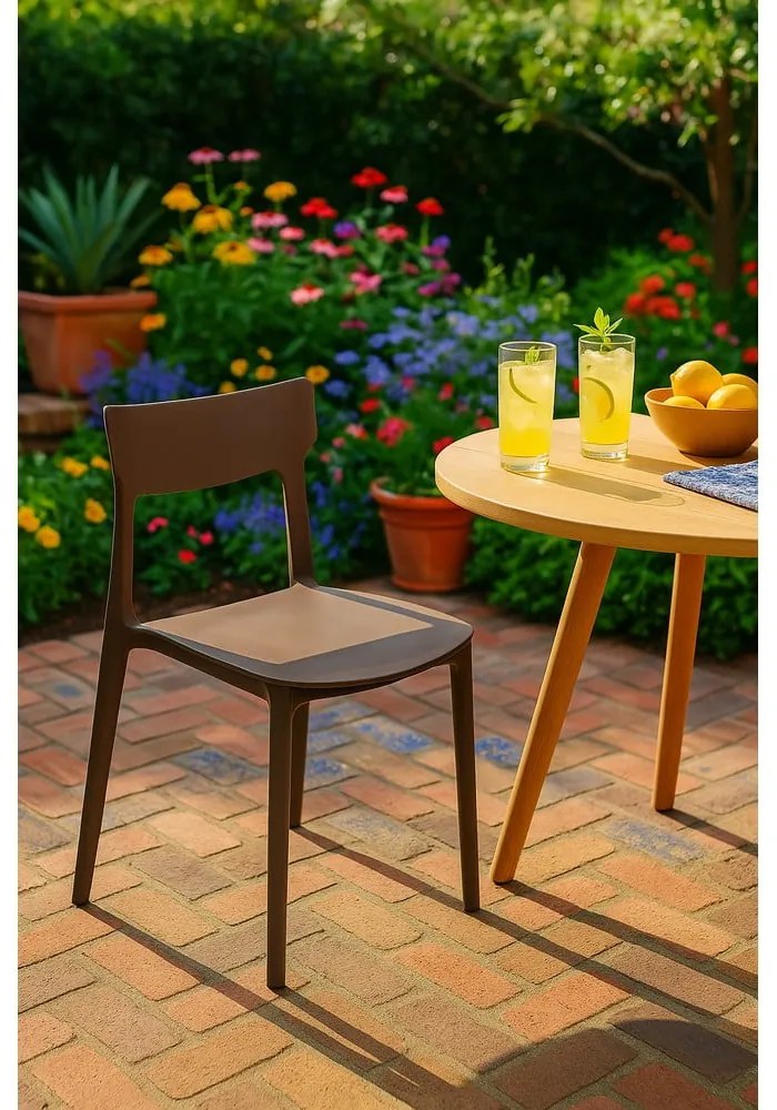 Hnedá plastová záhradná stolička Biá – Bonami Essentials