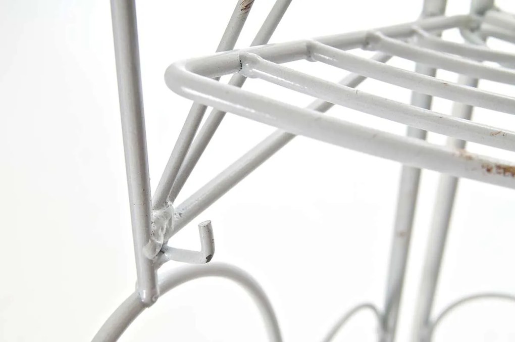 Kovová polica regál Irm - Biela antik