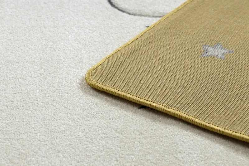 Dywany Łuszczów, Detský kusový koberec Petit Moon with clouds gold, 140x190, žltá, detská izba