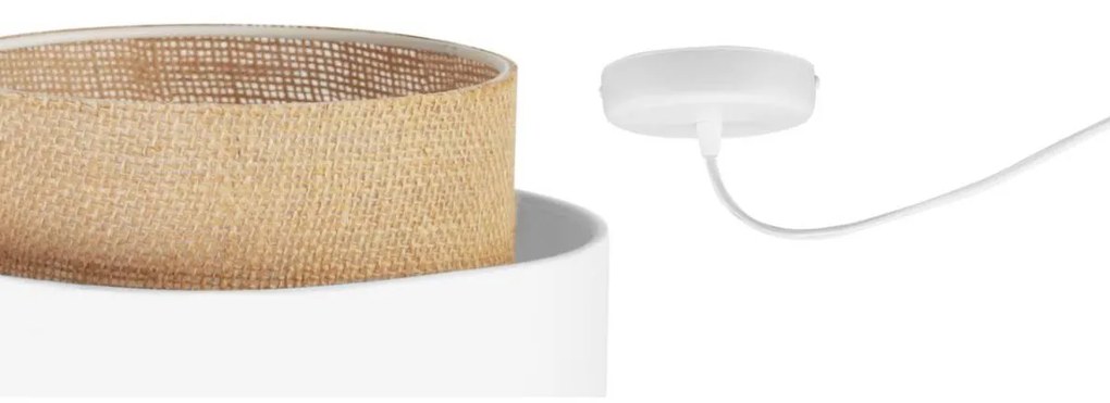Závesné svietidlo Boho Spider, 1x jutové/biele textilné tienidlo