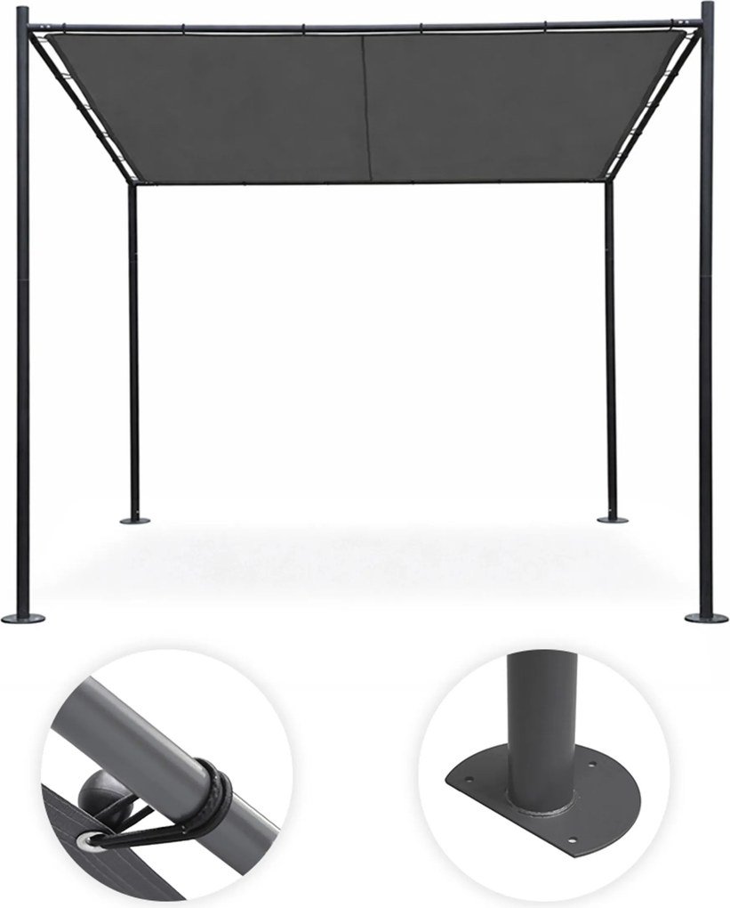 Zahradní pergola Lowa 3x3 m šedá/černá