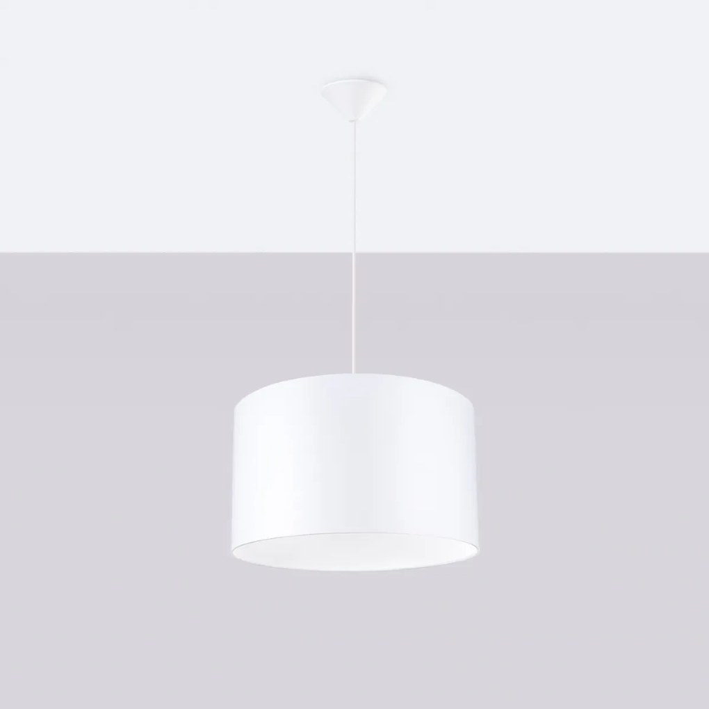 Závesné svietidlo Nova, 1x biele textilné tienidlo, (fi 40 cm)