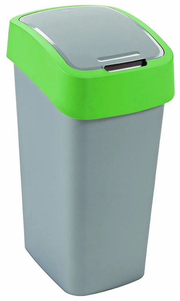 CURVER - Odpadkový kôš Flipbin 50 l, strieborno - zelený