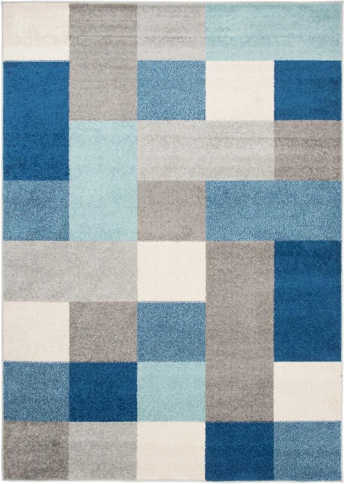 Kusový koberec Kocky modrý, Velikosti 120x170cm | BIANO