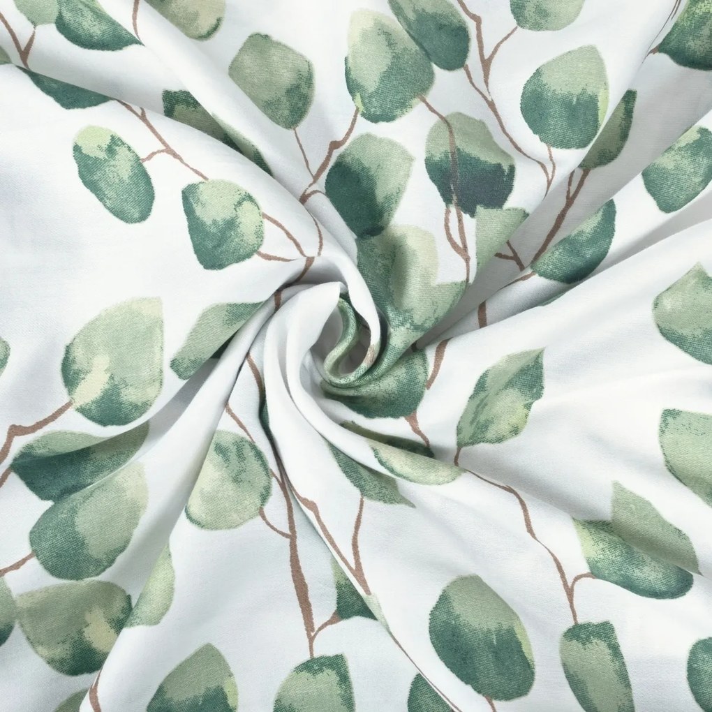 Matex Saténové obliečky Listy eukalyptu akvarel, 140 x 200 cm, 70 x 90 cm