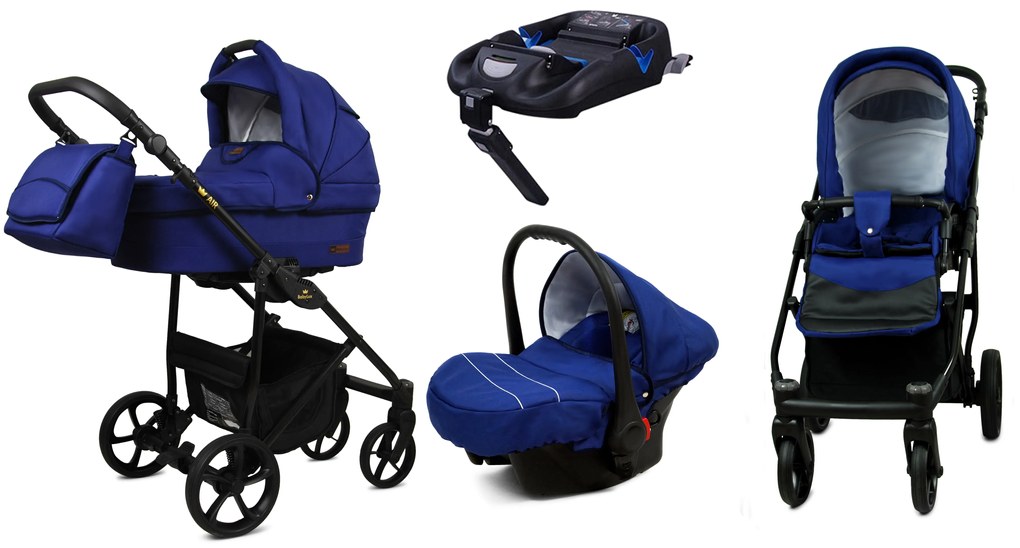 Detský kočík 4v1 BabyLux AIR ALU Sailor Blue + isofix základňa