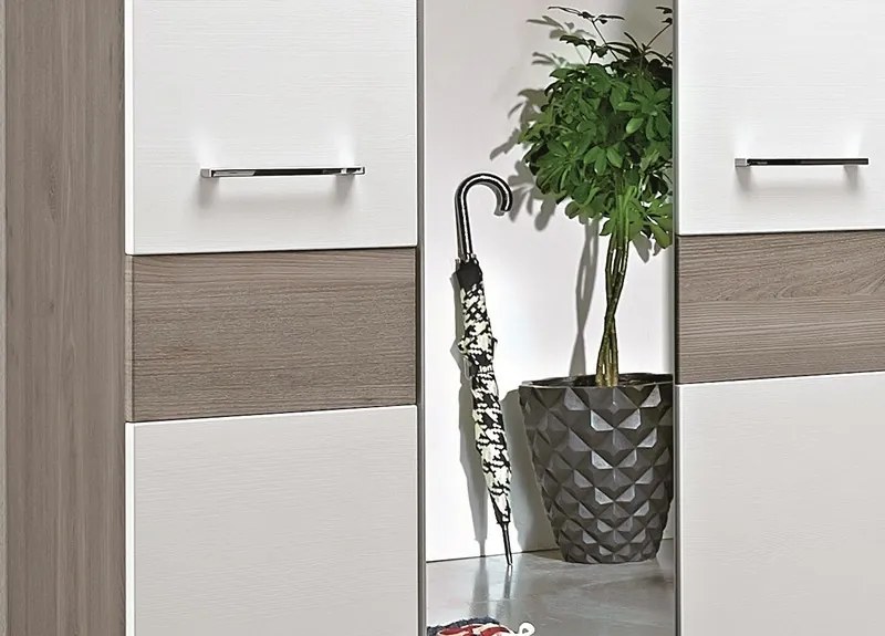 Skriňa Funny, dub strieborný/biela