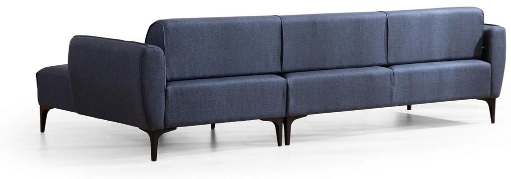 Dizajnová rohová sedačka Beasley 270 cm modrá - pravá