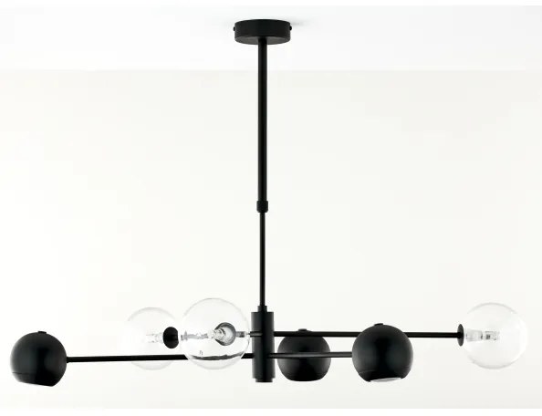 Jupiter 1995 - Luster na tyči MOKA 3xGU10/10W/230V + 3xG9/10W/230V čierna/číra