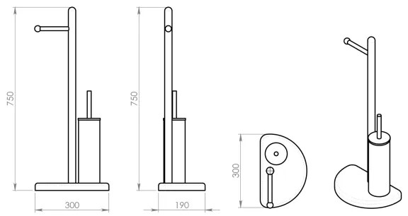 Gedy - Stojan na toaletný papier a WC štetku HIBISCUS lesklý chróm