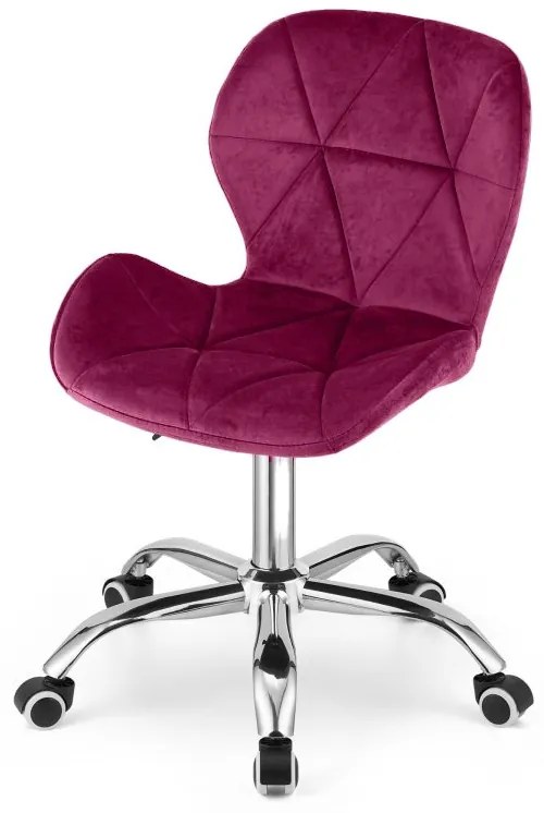 Set do pracovne ZARIMO stôl 80x40 cm biely + kreslo AVOLA VELVET vínové