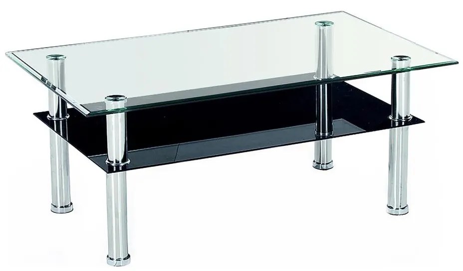 Konferenčný stolík YOLANDA 50x103 cm číra/chróm