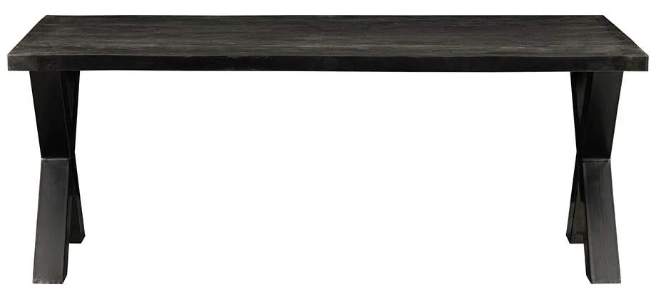 Jedálenský stôl z mangového dreva Columbus Black obdĺžnik 280x100 cm Mahom
