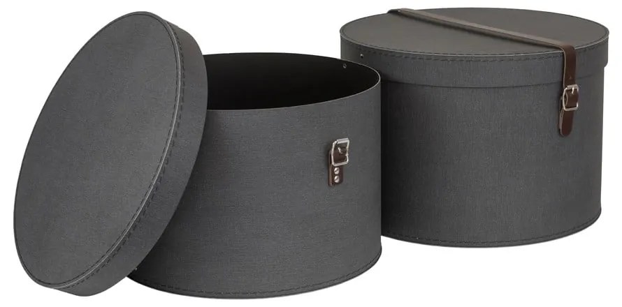 Súprava 2 čiernych škatúľ Bigso Box of Sweden Rut