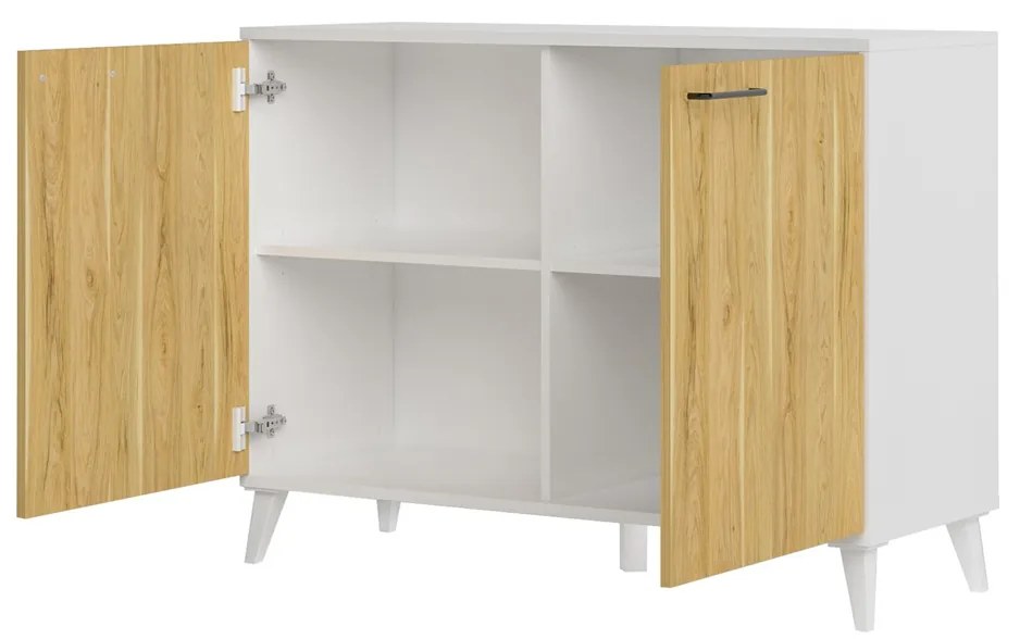 Komoda Barris 44 110 cm orech americký/biela