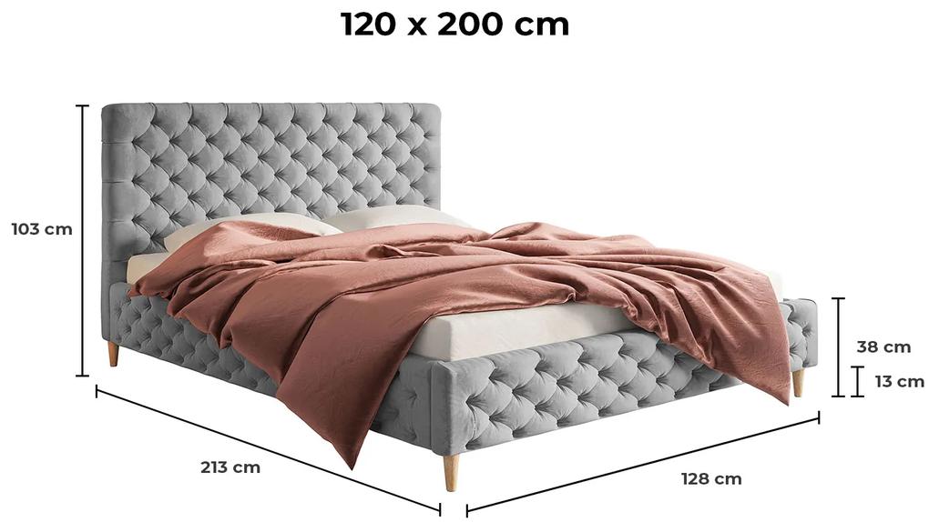 PROXIMA.store - Luxusná čalúnená posteľ EMMY ROZMER: 120 x 200 cm, FARBA NÔH: dub