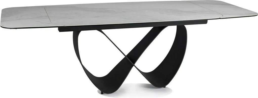 Rozkladací jedálenský stôl Infinity 160/240 cm biely mramor/čierny