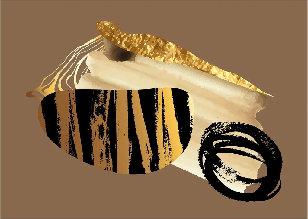 Sklenený obraz - Abstrakcia golden brown N⁰2 (70x50 cm)