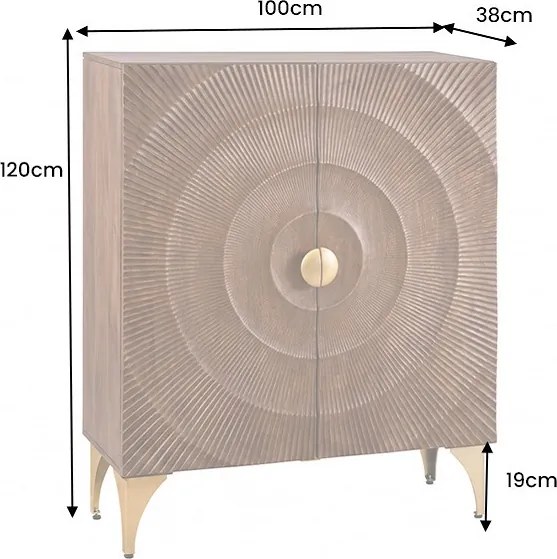 Dizajnová vysoká komoda Venetia 120 cm hnedé mango