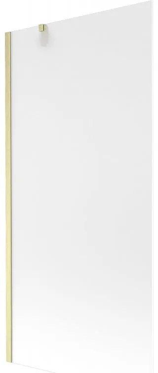 Mexen Next, 1-krídlová vaňová zástena 90 x 150 cm, 6mm sklo námraza, zlatá matná, 895-090-000-00-30-55