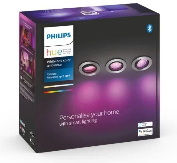 Philips - SADA 3x LED RGB Stmievateľné podhľadové svietidlo Hue 1xGU10/5,7W/230V