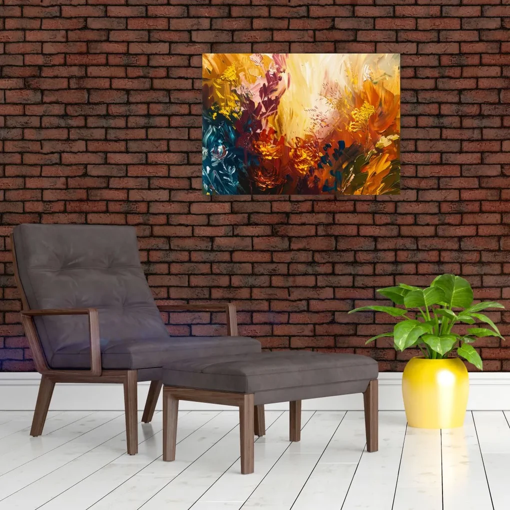 Obraz - Abstraktná maľba kvetov (70x50 cm)