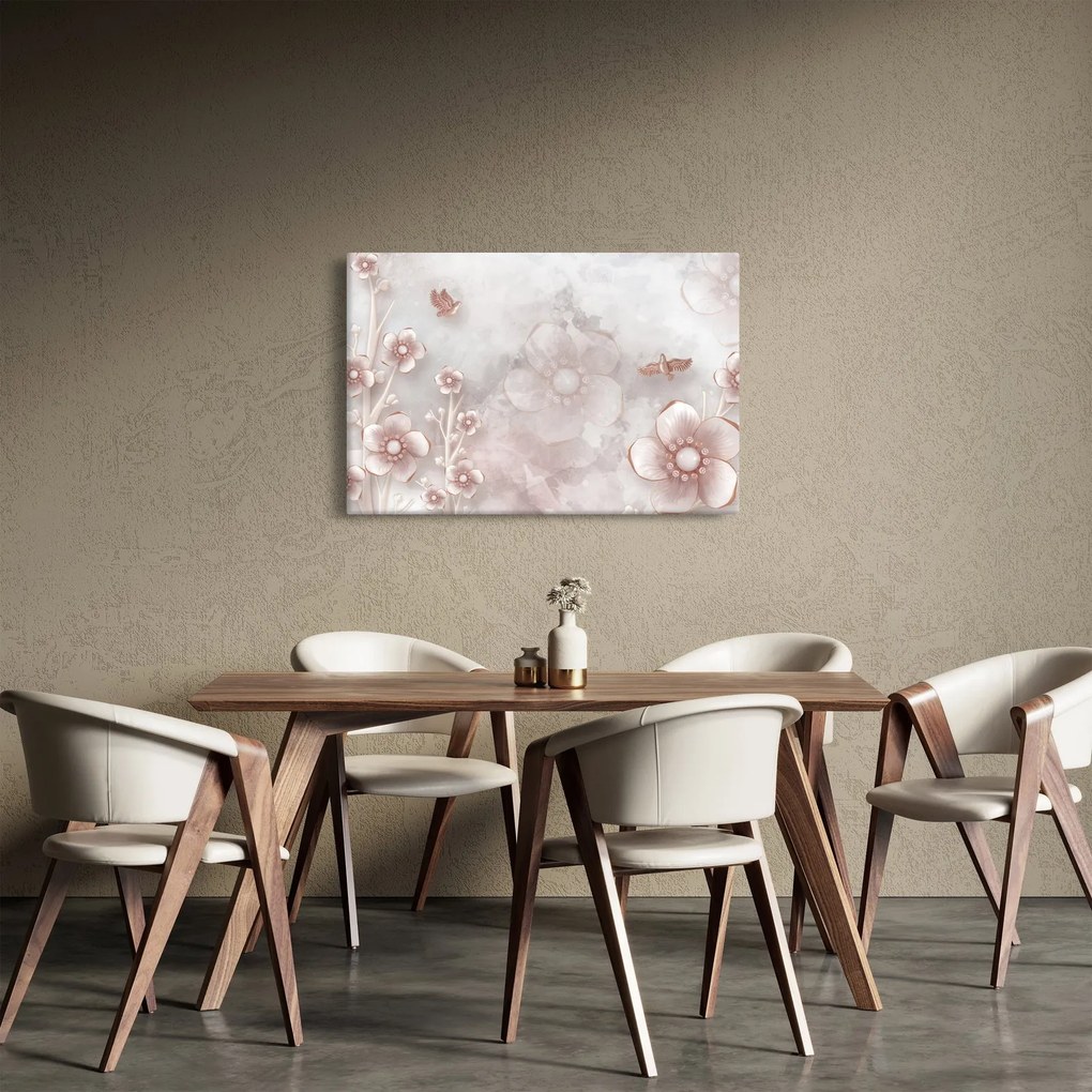 Obraz - Ružové kvety (90x60 cm)