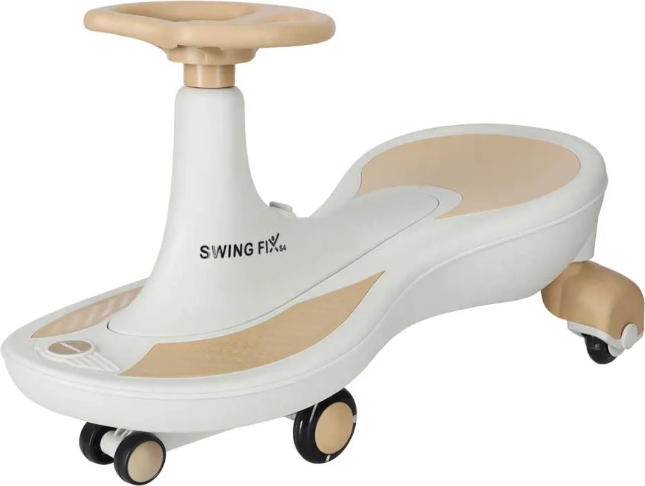 KIK Gravitačná jazda Swing Fix S4, 76 cm, béžová, LED kolesá a hudba