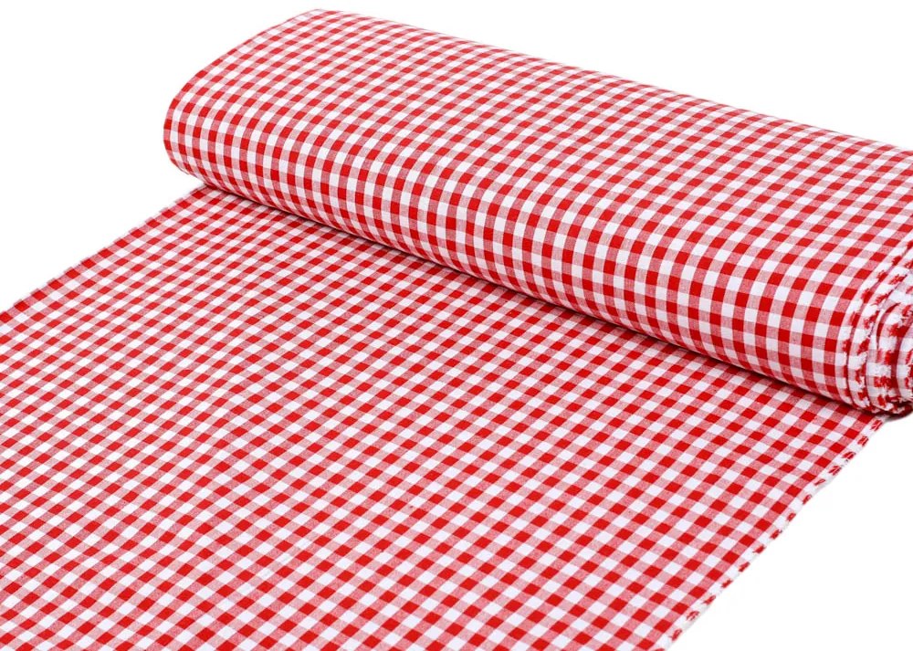 Biante Bavlnený obdĺžnikový obrus Olivia OL-008 Červeno-biela kocka malá 100x140 cm