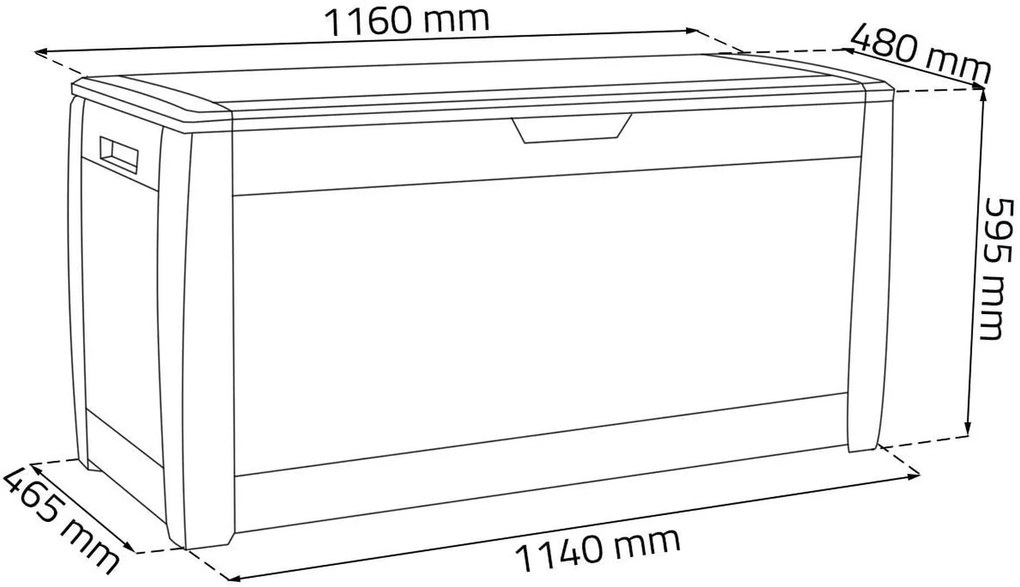 Prosperplast BOXE RATO Záhradný box 119x48x60cm, 310L antracit MBR310