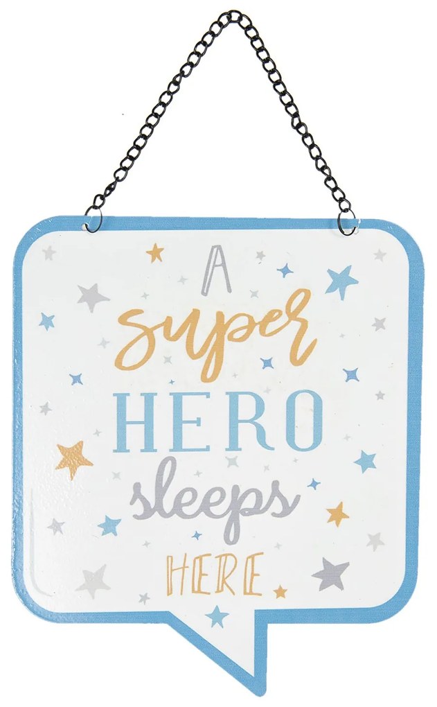 Menšie kovová závesná ceduľa s textom - 21 * 18 cm