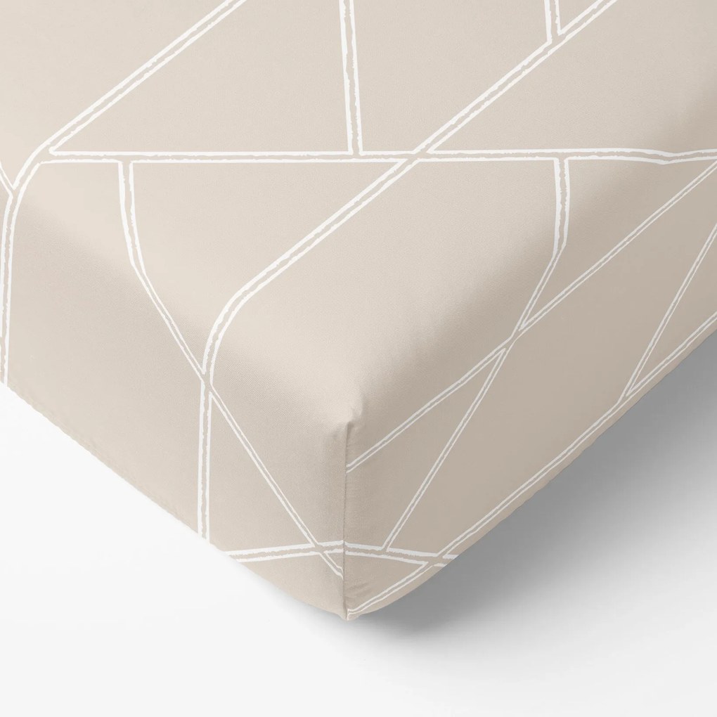 Goldea bavlnená napínacia plachta - geometrické línie na latte 200 x 200 cm