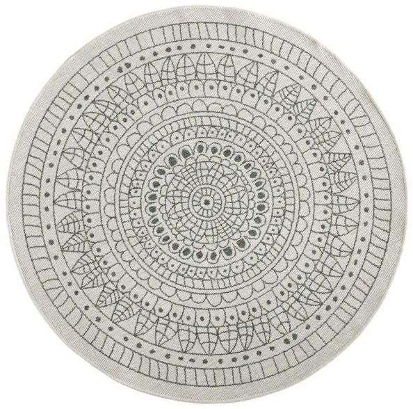 NORTHRUGS - Hanse Home koberce Kusový koberec Twin-Wendeteppiche 103103 creme grün – na von aj na doma - 100x100 (priemer) kruh cm