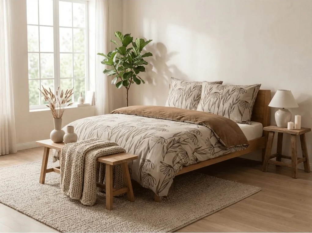 Flanelové obliečky z mikrovlákna MINARO béžové Rozmer obliečky: 70 x 90 cm | 140 x 200 cm