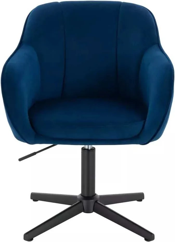 LuxuryForm DESIGN Stolička AVOLA VELUR na čiernom kríži - modrá