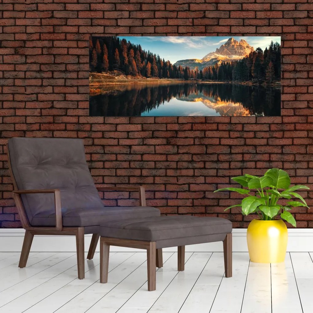 Obraz - Alpy, Taliansko, Dolomity, Lago Antorno (120x50 cm)