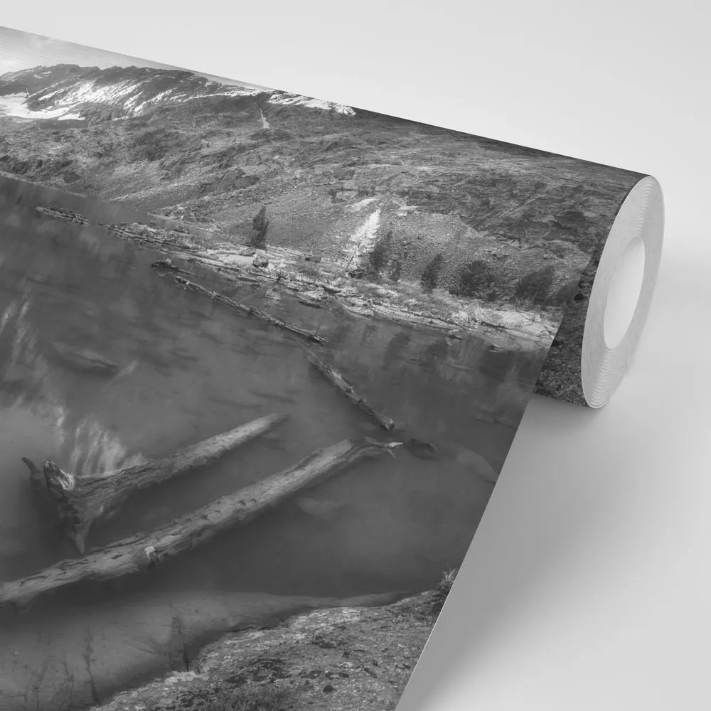 Samolepiaca fototapeta majestátne čiernobiele hory - 150x100
