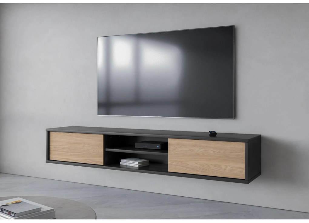 TV stolík Fiora 40 (antracit + dub olejovaný). Akcia -11%. Vlastná spoľahlivá doprava až k Vám domov. 1066469