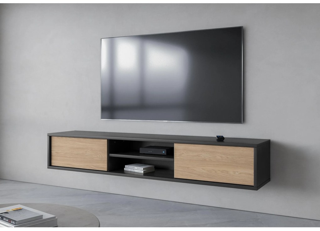 TV stolík Fiora 40 (antracit + dub olejovaný). Akcia -21%. Vlastná spoľahlivá doprava až k Vám domov. 1066469